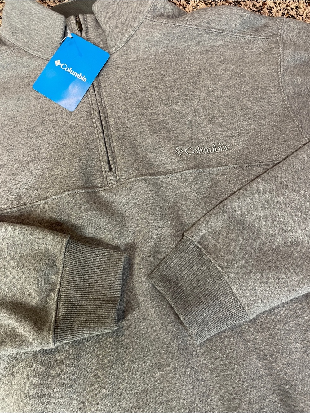 Columbia Men's Heather Gray Half-Zip Pullover Soft Sweatshirt Size L| NWT - Picture 2 of 5